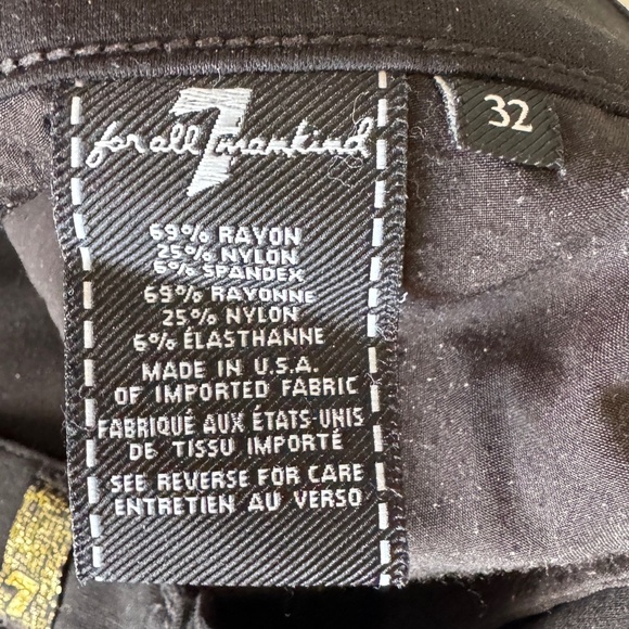 7 For All Mankind Women's 32 Jegging Jeans Black Stretch Summer Festival Casual - Picture 8 of 14